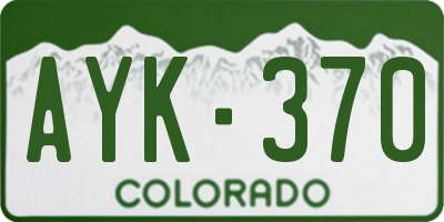 CO license plate AYK370