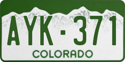 CO license plate AYK371