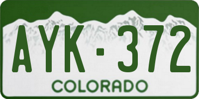 CO license plate AYK372