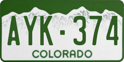 CO license plate AYK374