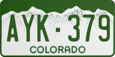 CO license plate AYK379