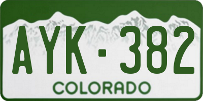 CO license plate AYK382