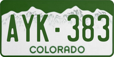 CO license plate AYK383