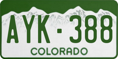 CO license plate AYK388