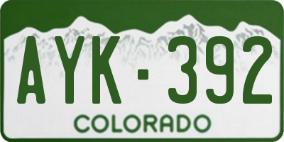 CO license plate AYK392