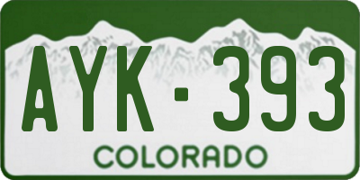 CO license plate AYK393