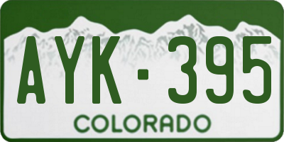 CO license plate AYK395