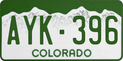 CO license plate AYK396