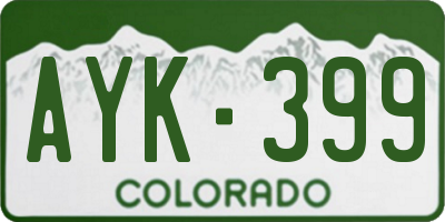 CO license plate AYK399