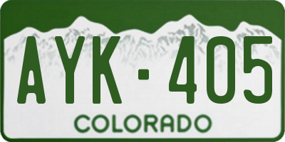 CO license plate AYK405