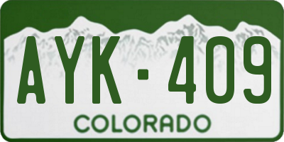 CO license plate AYK409