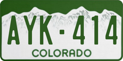 CO license plate AYK414