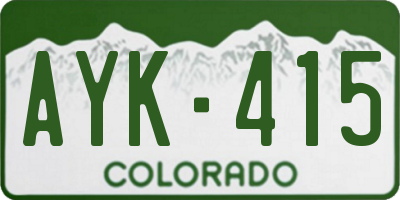 CO license plate AYK415