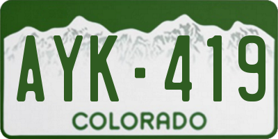 CO license plate AYK419