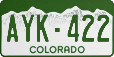 CO license plate AYK422