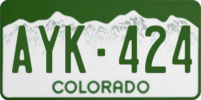 CO license plate AYK424