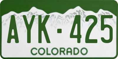 CO license plate AYK425