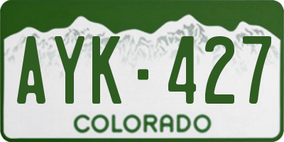 CO license plate AYK427