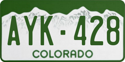 CO license plate AYK428