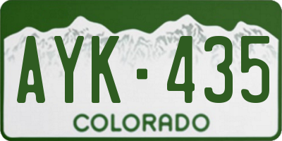 CO license plate AYK435