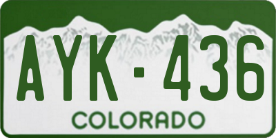 CO license plate AYK436