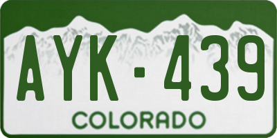 CO license plate AYK439