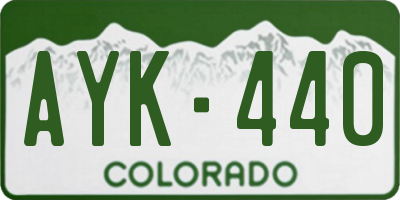 CO license plate AYK440