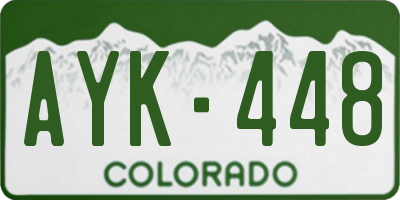 CO license plate AYK448