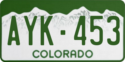 CO license plate AYK453