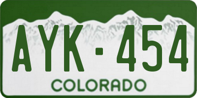 CO license plate AYK454