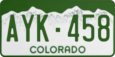 CO license plate AYK458