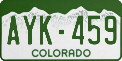 CO license plate AYK459