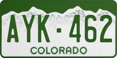 CO license plate AYK462