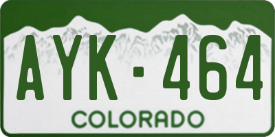 CO license plate AYK464