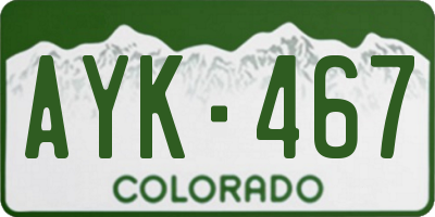 CO license plate AYK467