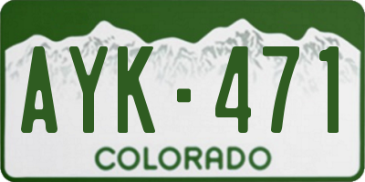 CO license plate AYK471