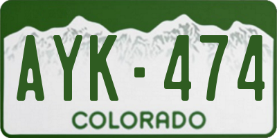 CO license plate AYK474