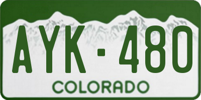 CO license plate AYK480