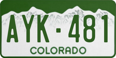 CO license plate AYK481