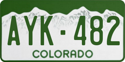 CO license plate AYK482