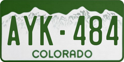 CO license plate AYK484