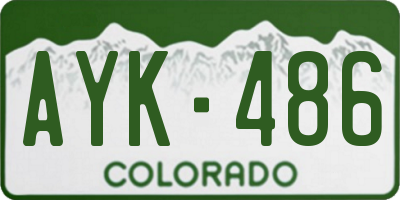 CO license plate AYK486