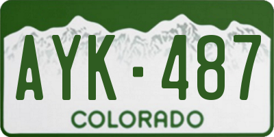 CO license plate AYK487