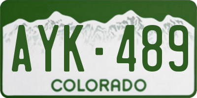 CO license plate AYK489