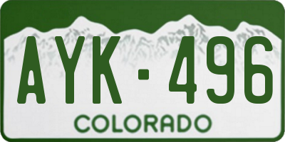 CO license plate AYK496