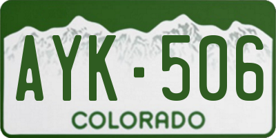 CO license plate AYK506