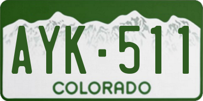 CO license plate AYK511