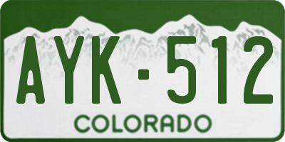 CO license plate AYK512