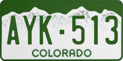 CO license plate AYK513