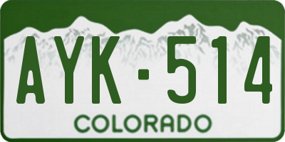 CO license plate AYK514